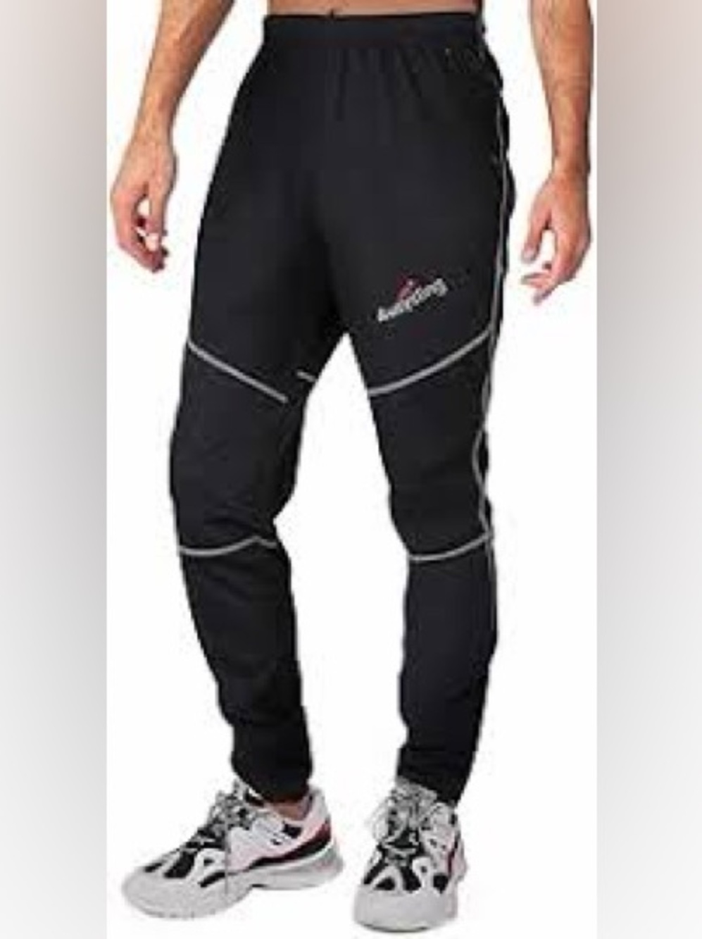 4 U Cycling men black fleece backed mountain biking pants 2XL x 31” inseam EUC
